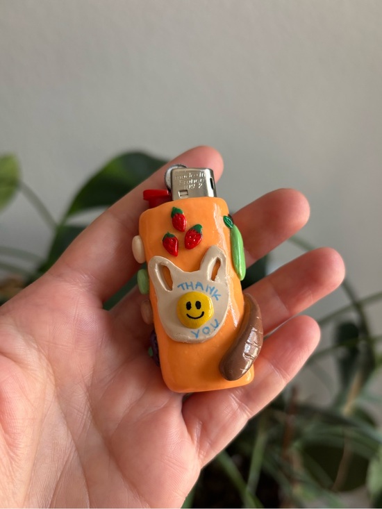 Other - Grocery Food Bag Lighter Case Reusable Handmade Polymer Clay
